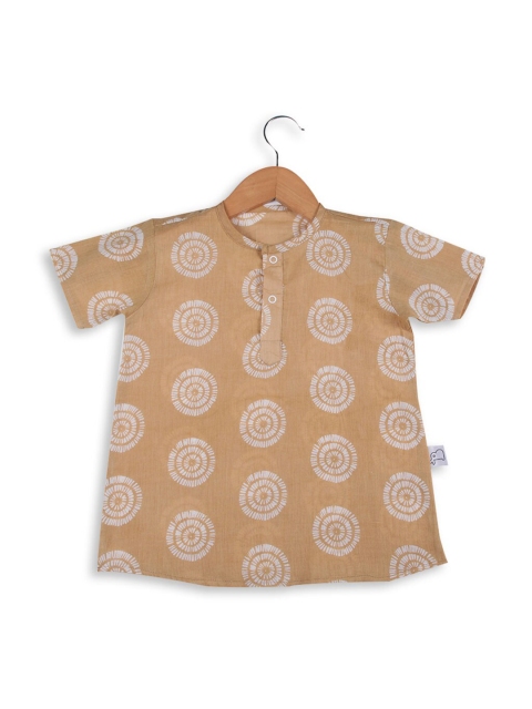 

SuperBottoms Unisex Kids Beige & White Printed