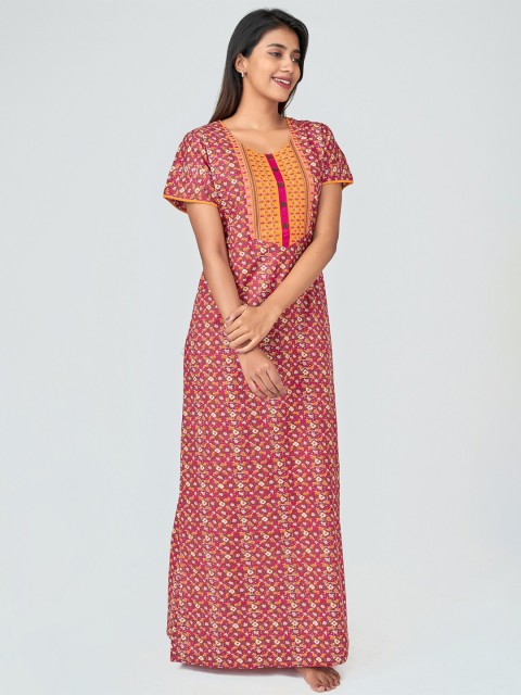 

Maybell Pink Printed Maxi Nightdress