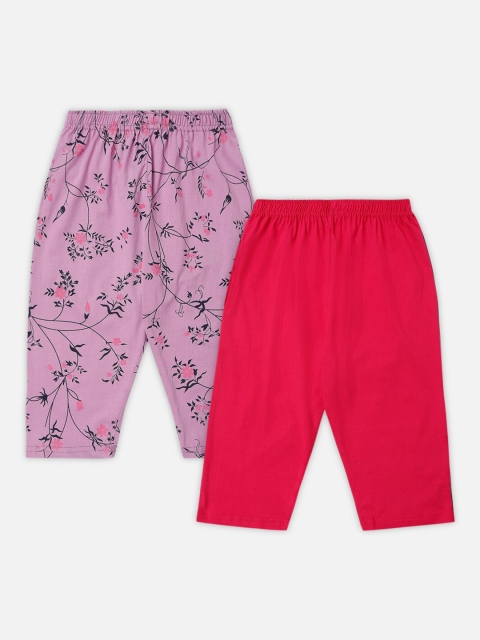 

Punkster Girls Pink & Red Printed Capris