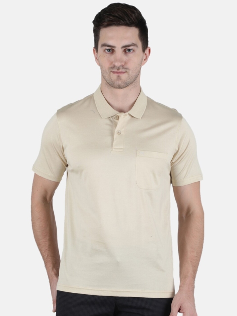 

Monte Carlo Men Beige Polo Collar T-shirt
