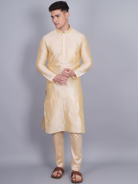 

GRACIT Men Beige Dupion Silk Kurta with Churidar