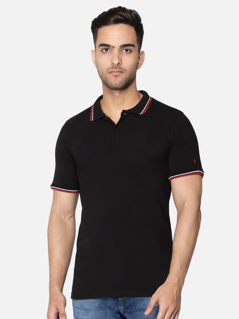 

Callino London Men Black Polo Collar T-shirt