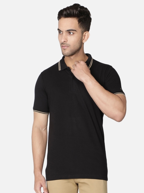 

Callino London Men Black Polo Collar T-shirt