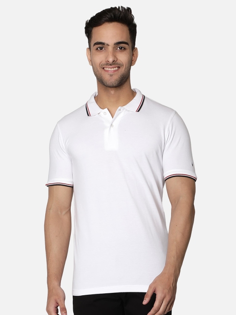 

Callino London Men White Polo Collar Applique T-shirt