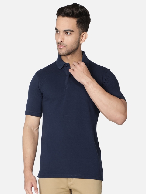 

Callino London Men Navy Blue Polo Collar T-shirt