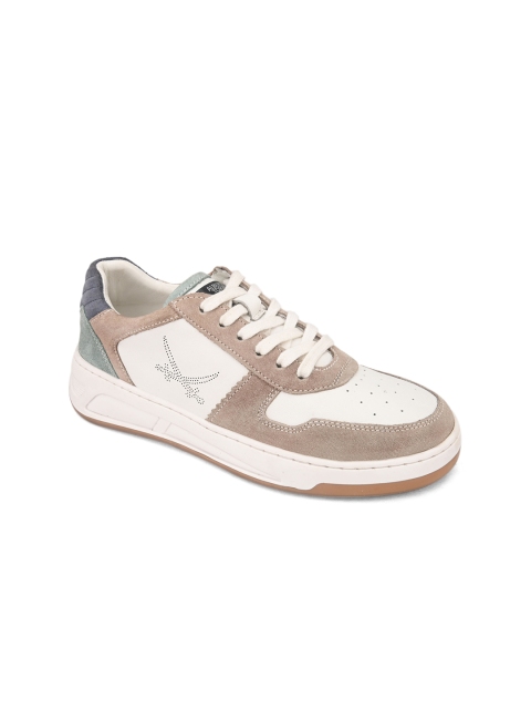 

Alberto Torresi Women White Colourblocked Leather Sneakers
