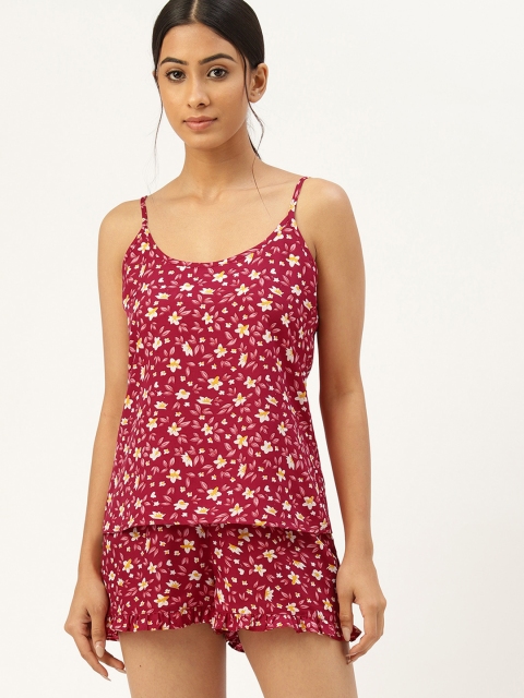 

ETC Women Red Printed Night suit