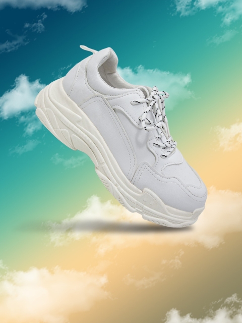 

LYKKEIN Women White PU Sneakers