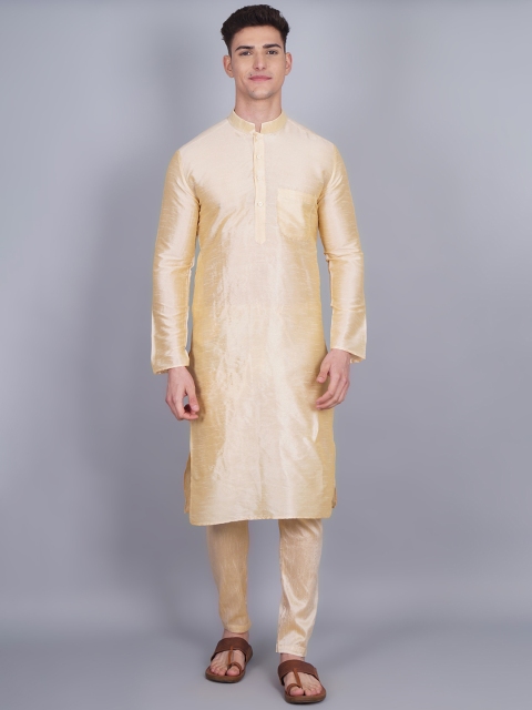 

GRACIT Men Beige Dupion Silk Kurta with Churidar