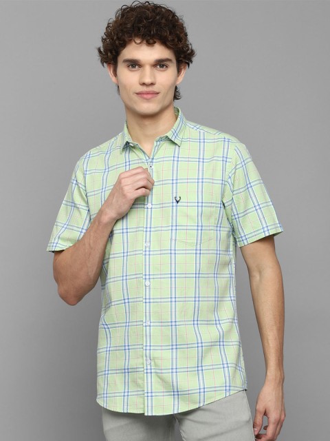 

Allen Solly Men Green Slim Fit Tartan Checks Checked Casual Shirt