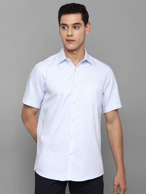 

Allen Solly Men Blue Slim Fit Grid Tattersall Checks Striped Casual Shirt