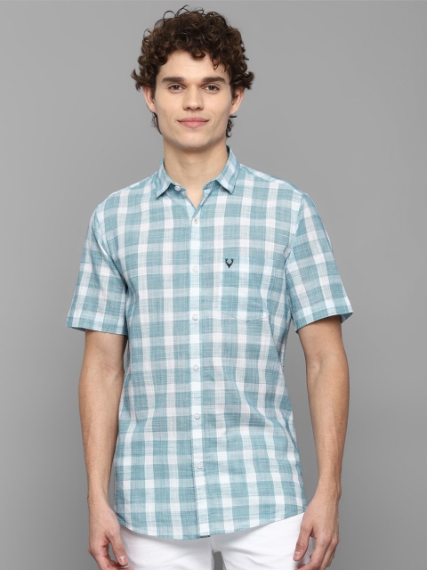 

Allen Solly Men Blue Slim Fit Gingham Checks Checked Casual Shirt