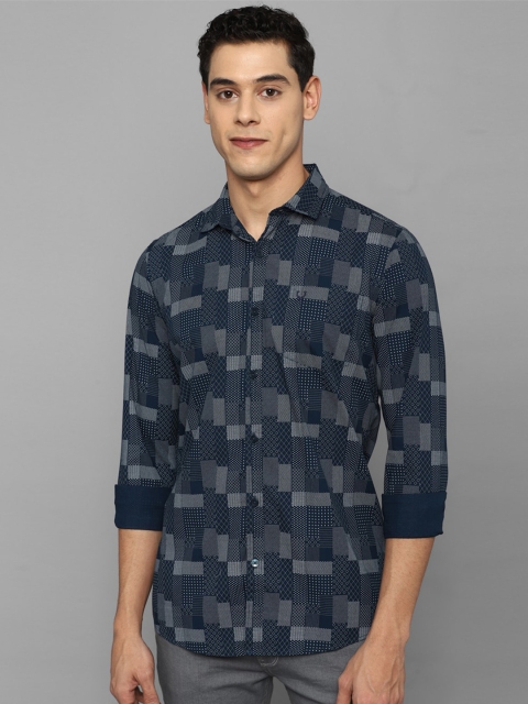 

Allen Solly Men Navy Blue Printed Casual Shirt