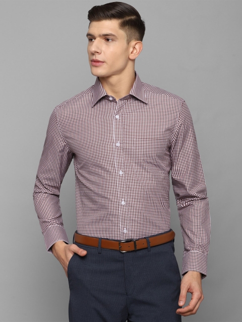 

Louis Philippe Men Maroon Micro Checks Checked Formal Shirt