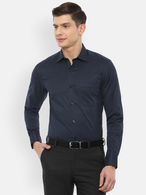 

Louis Philippe Men Navy Blue Printed Formal Shirt