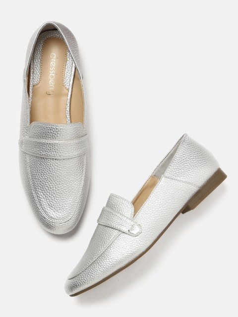 

DressBerry Women Silver-Toned Loafers