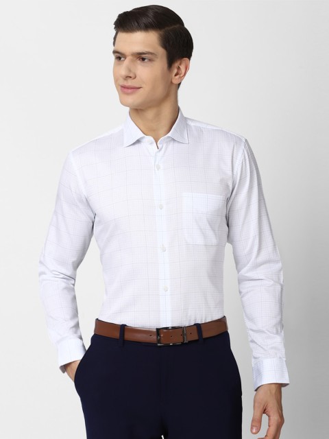 

Peter England Elite Men White Checked Formal Shirt