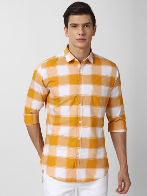 

Van Heusen Sport Men Yellow Slim Fit Checked Casual Shirt