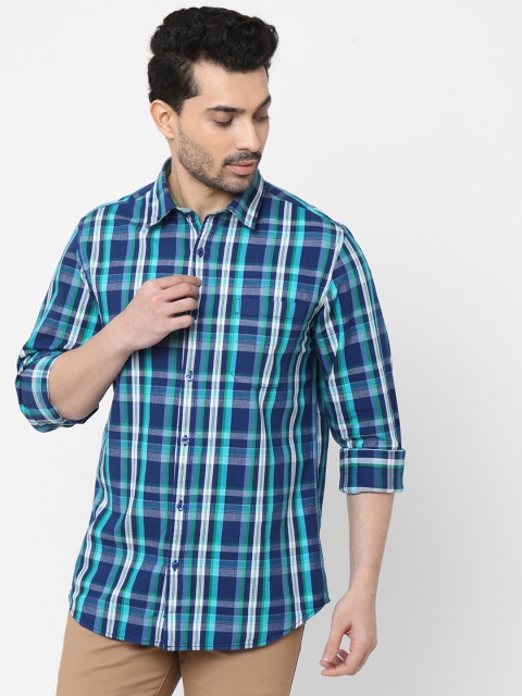 

Solemio Men Green Smart Tailored Fit Tartan Checks Checked Casual Shirt