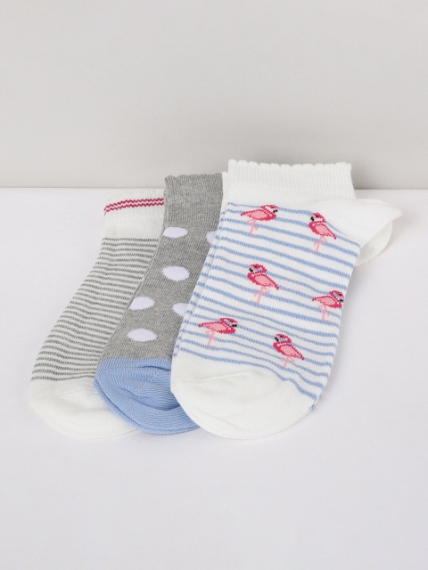 

max Women Multi Pack Of 3 Assorted Ankle-Length Socks