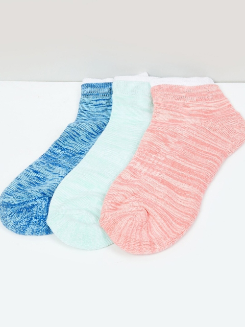 

max Women Pack Of 3 Assorted Cotton Ankle-Length Socks