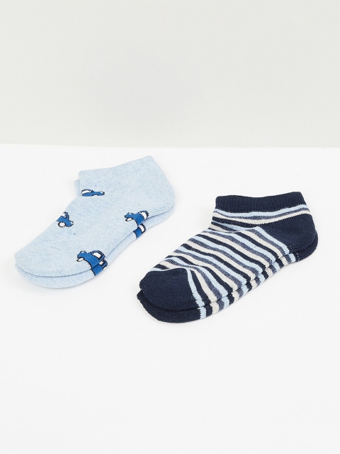 

max Boys Pack Of 2 Assorted Cotton Ankle-Length Socks