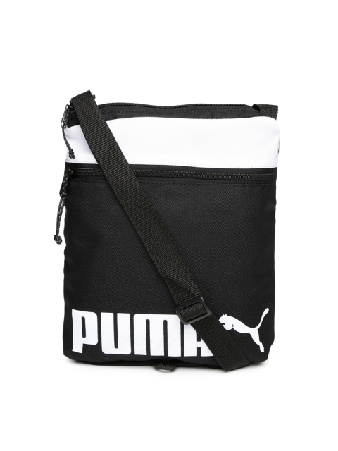 

Puma Unisex Black & White Sole Portable Printed Messenger Bag