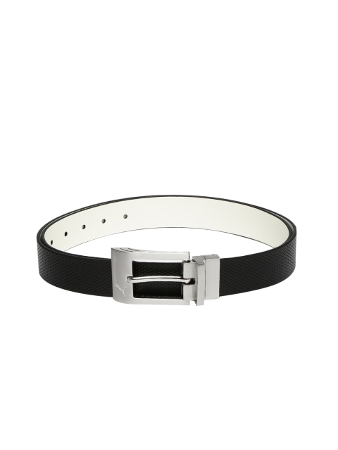 

Puma Men Black & White Back Spin CTL Reversible Leather Belt