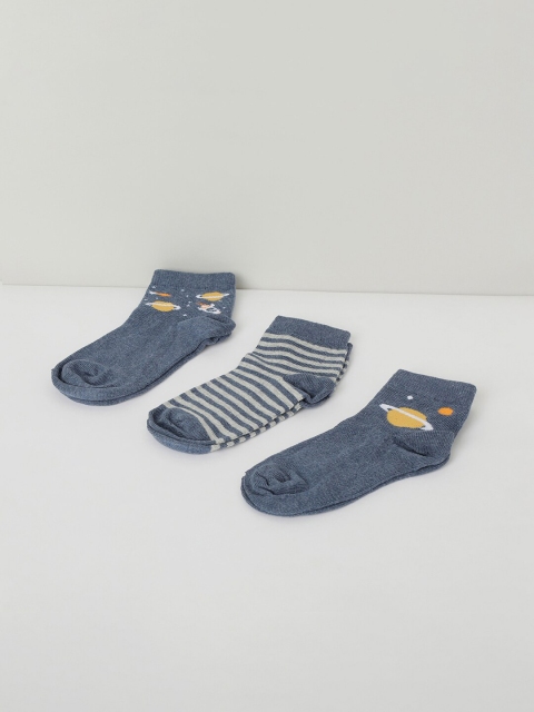 

max Boys Pack of 3 Assorted Ankle Length Cotton Socks