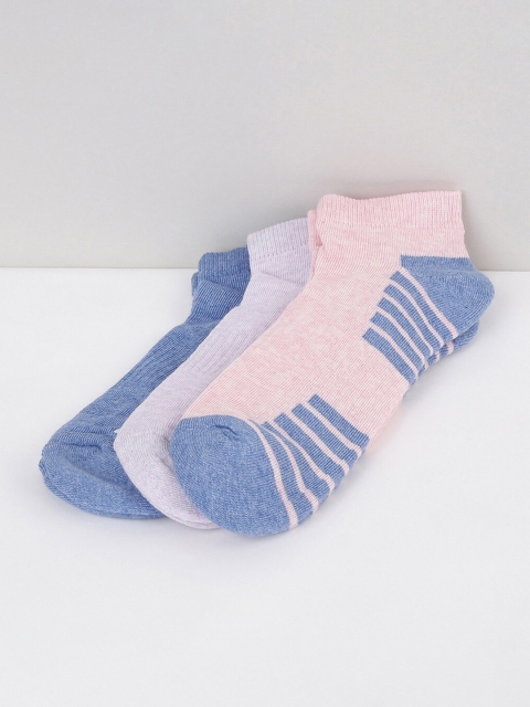 

max Girls Pack Of 3 Assorted Ankle-Length Cotton Socks