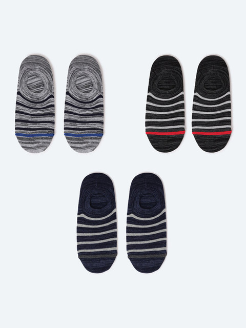 

max Men Pack of 3 Assorted Striped Cotton Socks