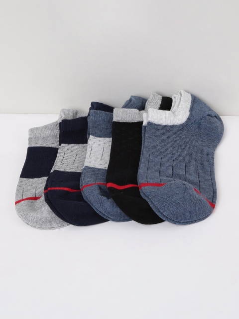 

max Men Pack Of 5 Assorted Cotton Ankle-Length Socks