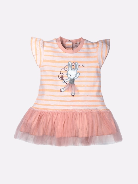 

BABY GO Peach-Coloured Striped Dress