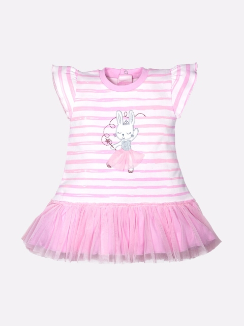 

BABY GO Pink Striped Drop-Waist Dress