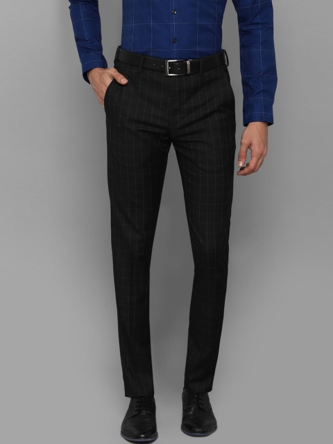

Louis Philippe Men Black Checked Slim Fit Trousers