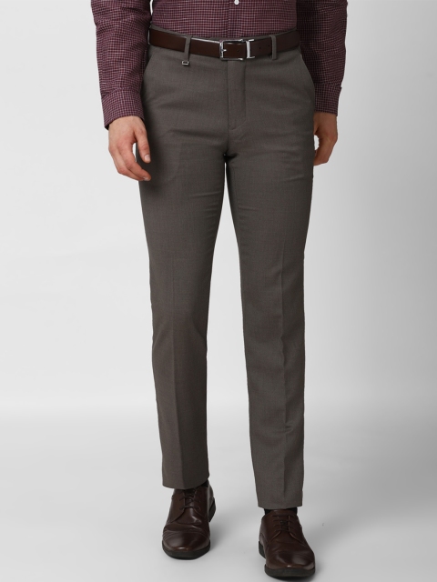 

Van Heusen Men Grey Textured Slim Fit Trousers