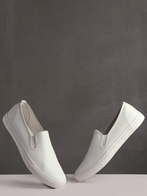 

Roadster Men White Slip-On Sneakers