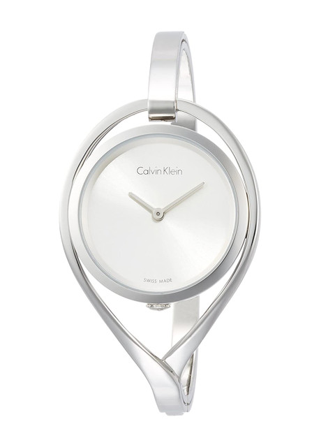 

Calvin Klein Women Silver-Toned Dial & Silver Toned Cuff Straps Analogue Watch K6L2M116