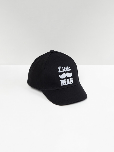 

max Boys Black & White Printed Baseball Cap