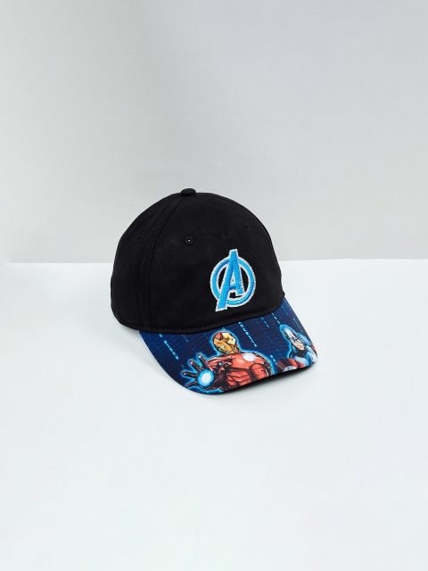 

max Boys Black & Blue Printed Baseball Cap