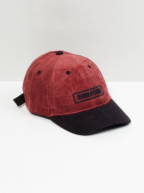 

max Boys Maroon & Black Embroidered Baseball Cap