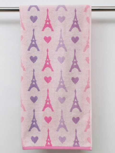 

AVI Living Pink & Purple Printed 550 GSM Pure Cotton Bath Towel
