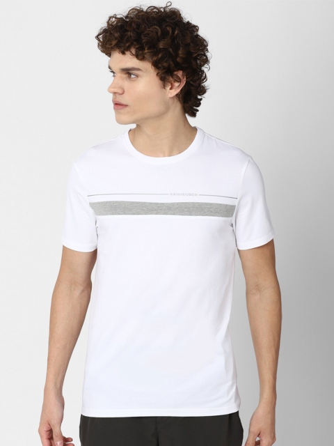 

Van Heusen Flex Men White Slim Fit T-shirt