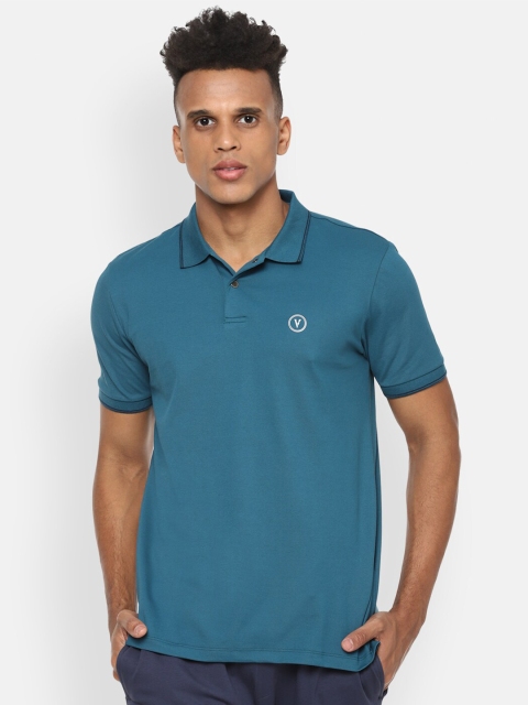 

Van Heusen Flex Men Blue Polo Collar Applique T-shirt
