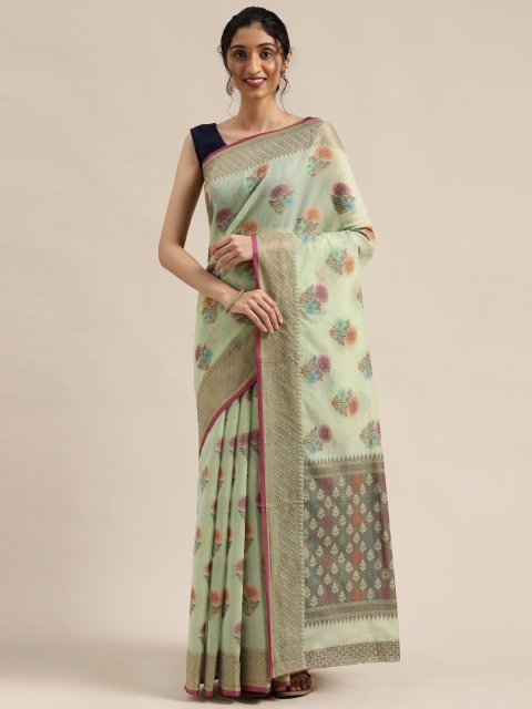 

Saree Swarg Light Green & Magenta Woven Design Zari Banarasi Saree