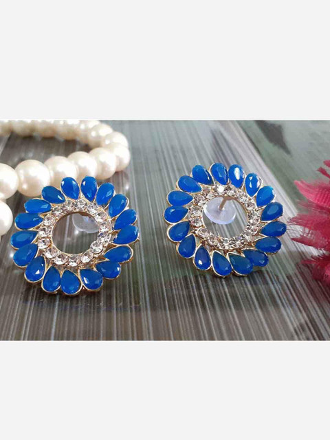 

RICH AND FAMOUS Blue Contemporary Studs Earrings