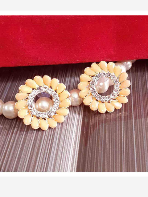 

RICH AND FAMOUS Peach-Coloured Contemporary Drop Earrings