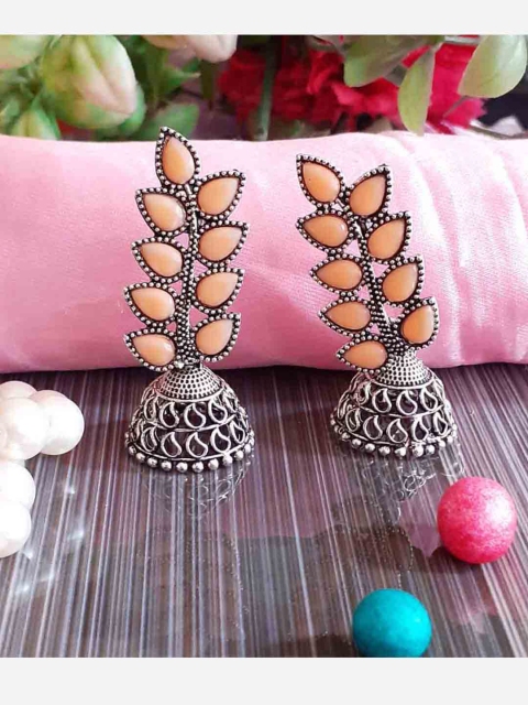 

RICH AND FAMOUS Orange Contemporary Jhumkas Earrings