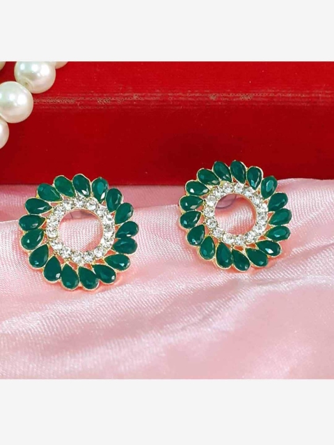 

RICH AND FAMOUS Green Contemporary Studs Earrings