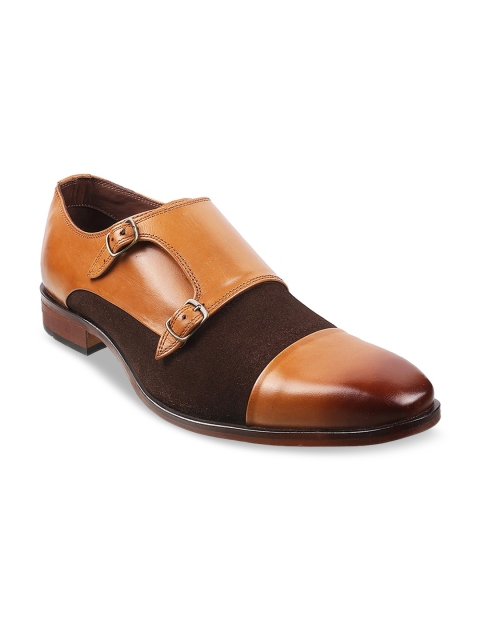 

DAVINCHI Men Tan-Brown Solid Formal Leather Loafers
